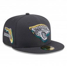 Бейсболка Jacksonville Jaguars New Era Official 2024 NFL Draft On Stage 59FIFTY - Graphite