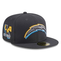 Бейсболка Los Angeles Chargers New Era Official 2024 NFL Draft On Stage 59FIFTY - Graphite