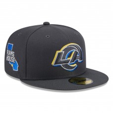 Бейсболка Los Angeles Rams New Era Official 2024 NFL Draft On Stage 59FIFTY - Graphite