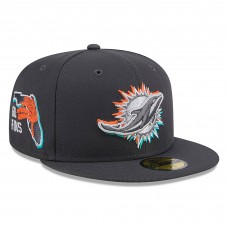 Бейсболка Miami Dolphins New Era Official 2024 NFL Draft On Stage 59FIFTY - Graphite