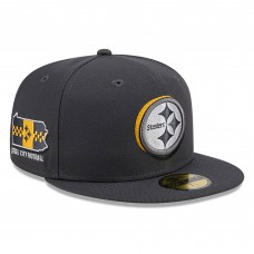 Бейсболка Pittsburgh Steelers New Era Official 2024 NFL Draft On Stage 59FIFTY - Graphite