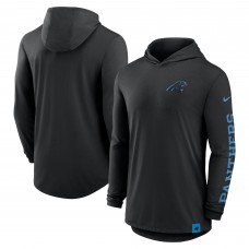Футболка с длинным рукавом с капюшоном Carolina Panthers Nike Black Blitz Tri-Blend Performance Футболка с длинным рукавом с капюшоном Carolina Panthers Nike Black Blitz Tri-Blend Performance
