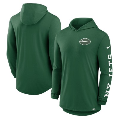 New York Jets Nike Green Blitz Tri-Blend Dri-FIT Long Sleeve Hoodie T-Shirt