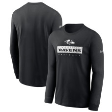 Футболка с длинным рукавом Baltimore Ravens Nike Black Sideline Dri-FIT