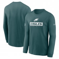 Футболка с длинным рукавом Philadelphia Eagles Nike Sideline Performance - Midnight Green