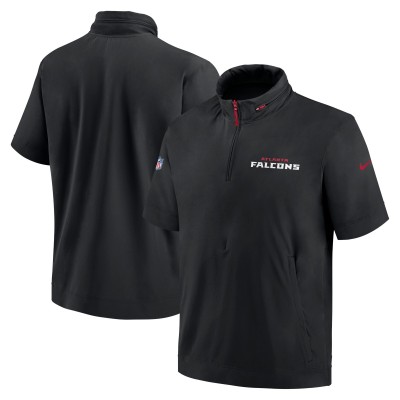 Футболка на короткой молнии Atlanta Falcons Nike 2024 Sideline Coach - Black