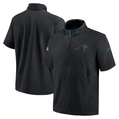 Футболка на молнии Carolina Panthers Nike 2024 Sideline Coach - Black
