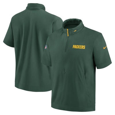Футболка на короткой молнии Green Bay Packers Nike 2024 Sideline Coach - Green