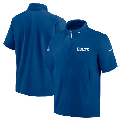 Футболка на короткой молнии Indianapolis Colts Nike 2024 Sideline Coach - Royal