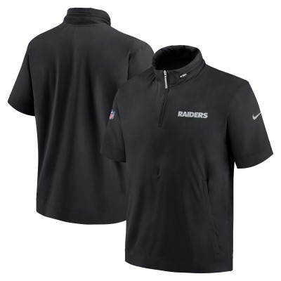 Футболка на короткой молнии Las Vegas Raiders Nike 2024 Sideline Coach - Black