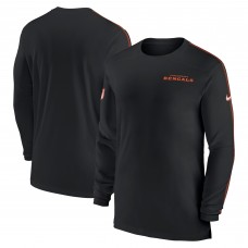 Футболка с длинным рукавом Cincinnati Bengals Nike Sideline Coach UV Performance - Black