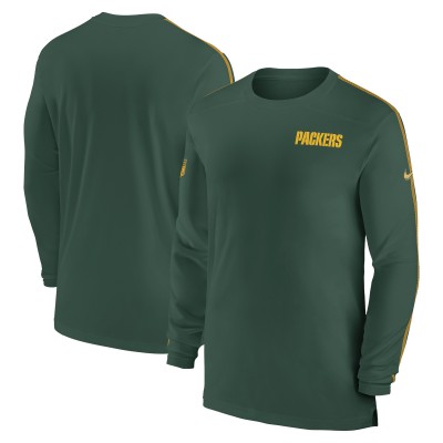 Футболка с длинным рукавом Green Bay Packers Nike Sideline Coach UV Performance - Green