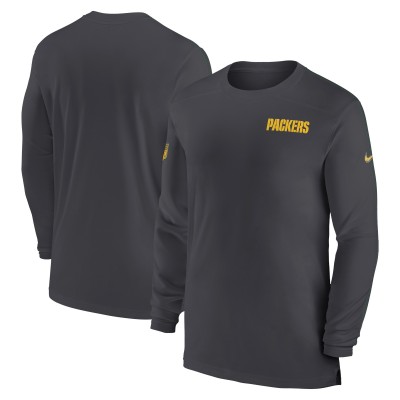 Футболка с длинным рукавом Green Bay Packers Nike Sideline Coach UV Performance - Anthracite