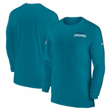 Футболка с длинным рукавом Jacksonville Jaguars Nike Sideline Coach UV Performance - Teal