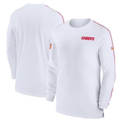 Футболка с длинным рукавом Kansas City Chiefs Nike Sideline Coach UV Performance - White