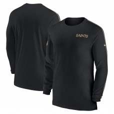 Футболка с длинным рукавом New Orleans Saints Nike Sideline Coach UV Performance - Black