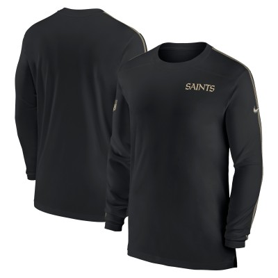 Футболка с длинным рукавом New Orleans Saints Nike Sideline Coach UV Performance - Black