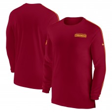 Футболка с длинным рукавом Washington Commanders Nike Sideline Coach UV Performance - Burgundy
