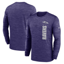 Футболка с длинным рукавом Baltimore Ravens Nike Purple Sideline Velocity Dri-FIT Футболка с длинным рукавом Baltimore Ravens Nike Purple Sideline Velocity Dri-FIT