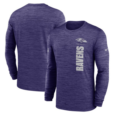 Футболка с длинным рукавом Baltimore Ravens Nike Purple Sideline Velocity Dri-FIT