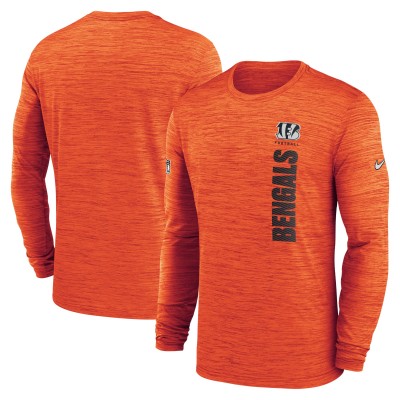 Футболка с длинным рукавом Cincinnati Bengals Nike 2024 Sideline Velocity Performance - Orange