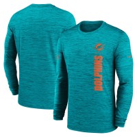 Miami Dolphins Nike Aqua Sideline Velocity Dri-FIT Long Sleeve T-Shirt