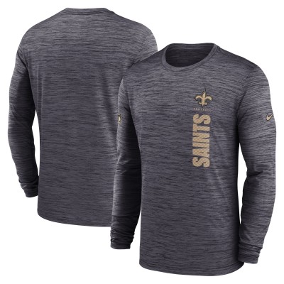 Футболка с длинным рукавом New Orleans Saints Nike 2024 Sideline Velocity Performance - Black