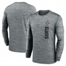 Футболка с длинным рукавом New Orleans Saints Nike 2024 Sideline Velocity Performance - Gray
