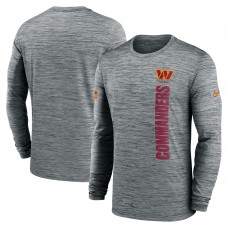 Футболка с длинным рукавом Washington Commanders Nike 2024 Sideline Velocity Performance - Gray