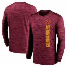 Футболка с длинным рукавом Washington Commanders Nike 2024 Sideline Velocity Performance - Burgundy