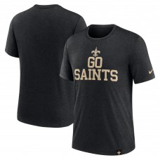 Футболка New Orleans Saints Nike Blitz Tri-Blend - Heather Black