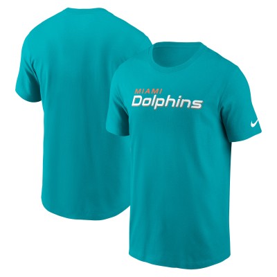 Miami Dolphins Nike Aqua Primetime Wordmark Essential T-Shirt