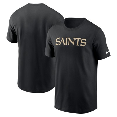 Футболка New Orleans Saints Nike Black Primetime Wordmark Essential