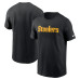 Футболка Pittsburgh Steelers Nike Black Primetime Wordmark Essential Футболка Pittsburgh Steelers Nike Black Primetime Wordmark Essential
