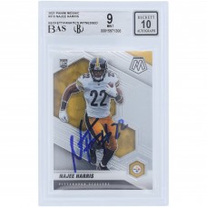 Najee Harris Pittsburgh Steelers Autographed 2021 Panini Mosaic #313 Beckett Fanatics Witnessed Authenticated 9/10 Rookie Card
