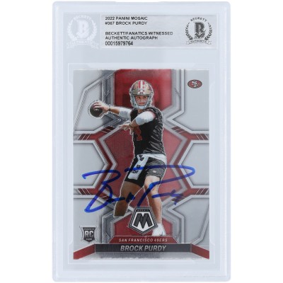Brock Purdy San Francisco 49ers Autographed 2022 Panini Mosaic #367 Beckett Fanatics Witnessed Authenticated Rookie Card