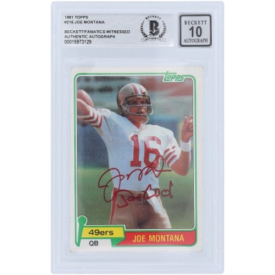 Joe Montana San Francisco 49ers Autographed 1980 Topps Series 1 Red Ink #216 Beckett Fanatics Witnessed Authenticated 10 Rookie Card with Joe Cool Inscription