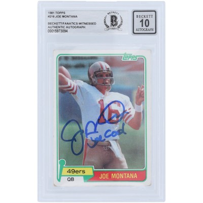 Joe Montana San Francisco 49ers Autographed 1980 Topps Series 1 #216 Beckett Fanatics Witnessed Authenticated 10 Rookie Card with Joe Cool Inscription
