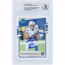 Jonathan Taylor Indianapolis Colts Autographed 2020 Panini Donruss Rated Rookie #317 Beckett Fanatics Witnessed Authenticated Rookie Card with Horse Power Inscription