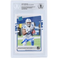 Jonathan Taylor Indianapolis Colts Autographed 2020 Panini Donruss Rated Rookie #317 Beckett Fanatics Witnessed Authenticated Rookie Card