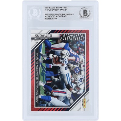 Jonathan Taylor Indianapolis Colts Autographed 2021 Panini Instant Fanatics Exclusive #107 #/99 Beckett Fanatics Witnessed Authenticated Card
