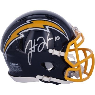 Justin Herbert Los Angeles Chargers Autographed Fanatics Authentic Riddell 1974-87 Throwback Speed Mini Helmet