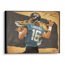 Trevor Lawrence Jacksonville Jaguars Autographed Fanatics Authentic Stretched 20 x 24 Canvas Giclee Print - Art by Brian Konnick
