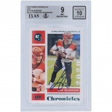 Joe Burrow Cincinnati Bengals Autographed 2020 Panini Chronicles Teal #19 Beckett Fanatics Witnessed Authenticated 9/10 Rookie Card - 9,9.5,9,9.5 Subgrades