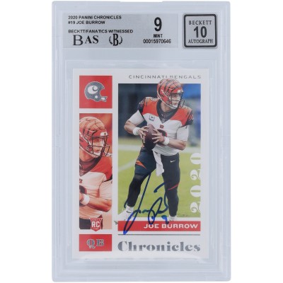 Joe Burrow Cincinnati Bengals Autographed 2020 Panini Chronicles #19 Beckett Fanatics Witnessed Authenticated 9/10 Rookie Card - 8.5,9.5,9.5,9.5 Subgrades