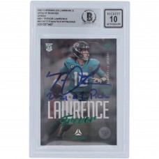 Trevor Lawrence Jacksonville Jaguars Autographed 2021 Panini Chronicles Luminance Green #201 Beckett Fanatics Witnessed Authenticated 10 Rookie Card with 2021 #1 Pick Inscription