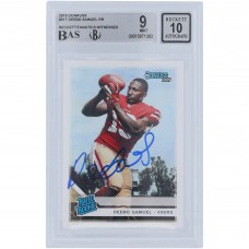 Deebo Samuel San Francisco 49ers Autographed 2019 Panini Donruss Rated Rookie #317 Beckett Fanatics Witnessed Authenticated 9/10 Rookie Card