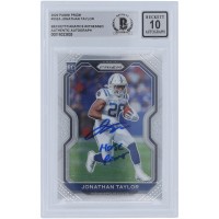 Jonathan Taylor Indianapolis Colts Autographed 2020 Panini Prizm #332 Beckett Fanatics Witnessed Authenticated 10 Rookie Card with Horse Power Inscription