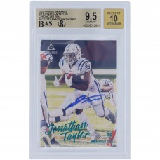 Jonathan Taylor Indianapolis Colts Autographed 2020 Panini Luminance Teal #215 Beckett Fanatics Witnessed Authenticated 9.5/10 Rookie Card
