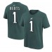 Подростковая Philadelphia Eagles Jalen Hurts Midnight Green Nike Player Name & Number T-Shirt